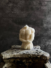 Load image into Gallery viewer, Agaboo Candle - Small Antique Body Sculpture Male Torso Candle: Red / Unscented
